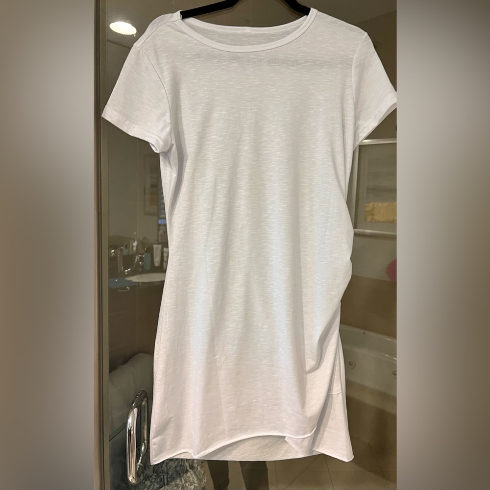 Maternity t shirt cotton white dress